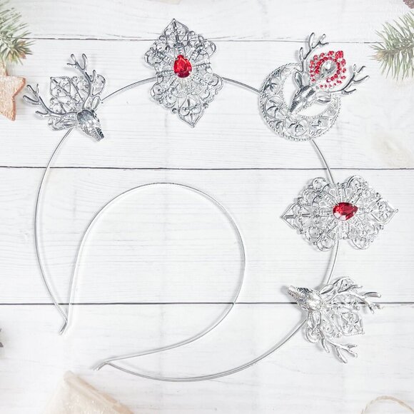 Elk Halo Headband, Deer Halo Crown, Animal Halo Headpiece, Silver Halo Crown - Picture 2 of 7